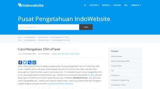 
                            13. Cara Mengakses SSH cPanel - Pusat Pengetahuan IndoWebsite