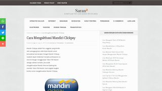 
                            6. Cara Mengaktivasi Mandiri Clickpay | Saran2.com