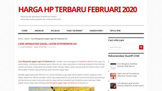 
                            2. √ Cara Mengatasi Gagal Login di Pokemon Go | Harga HP Terbaru ...