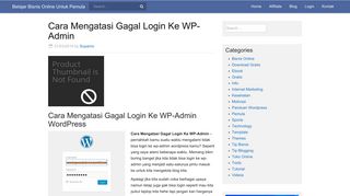 
                            11. Cara Mengatasi Gagal Login Ke WP-Admin Wordpress