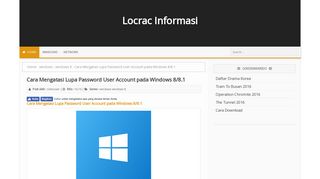 
                            11. Cara Mengatasi Lupa Password User Account pada Windows 8/8.1 ...