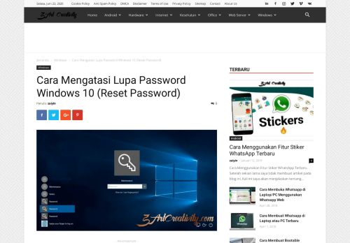 
                            6. Cara Mengatasi Lupa Password WIndows 10 (Reset Password)