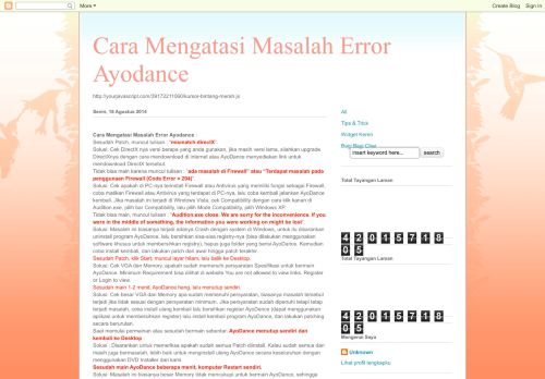 
                            12. Cara Mengatasi Masalah Error Ayodance