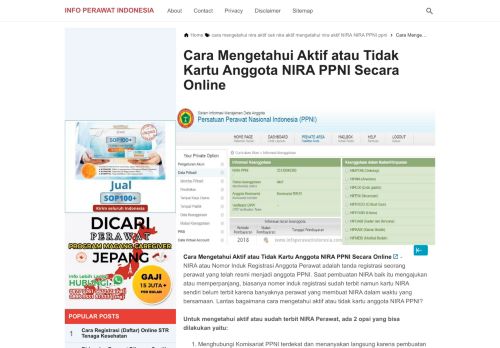 
                            6. Cara Mengetahui Aktif atau Tidak Kartu Anggota NIRA PPNI Secara ...