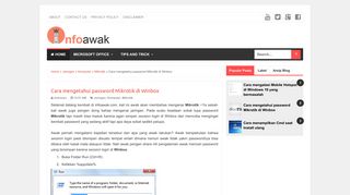 
                            9. Cara mengetahui password Mikrotik di Winbox - Info Awak