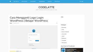 
                            7. Cara Mengganti Logo Login Wordpress | Belajar Wordpress - Codelatte