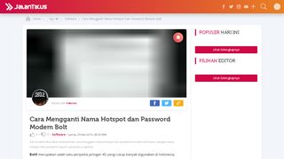 
                            9. Cara Mengganti Nama Hotspot dan Password Modem Bolt - JalanTikus