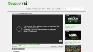 
                            12. Cara mengganti password | Dewabet - Dewabet.video
