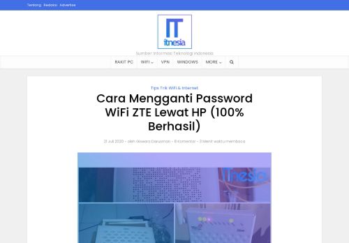 
                            4. Cara Mengganti Password WiFi ZTE Lewat HP • ITnesia