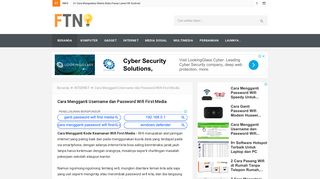 
                            5. Cara Mengganti Username dan Password Wifi First Media | Feri Tekno
