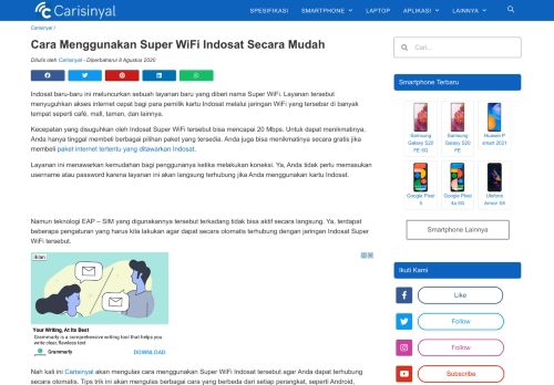 
                            2. Cara Menggunakan Super WiFi Indosat Secara Mudah - Carisinyal