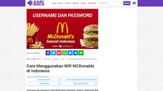 
                            2. Cara Menggunakan Wifi MCDonalds di Indonesia