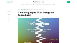 
                            8. Cara Menghapus Akun Instagram Tanpa Login - Bedacara.com