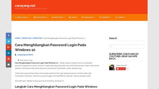 
                            11. Cara Menghilangkan Password Login Pada Windows 10 - carayang.net
