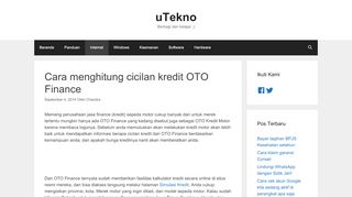 
                            13. Cara menghitung cicilan kredit OTO Finance – uTekno