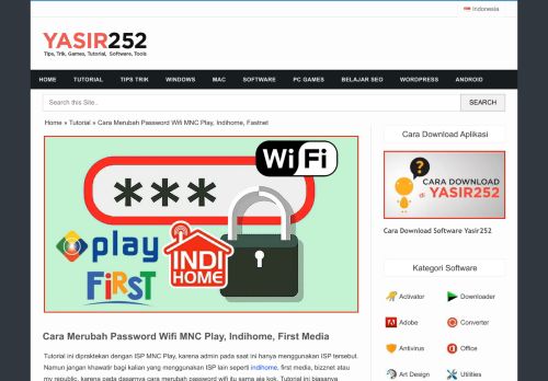 
                            3. Cara Merubah Password Wifi MNC Play, Indihome, Fastnet | YASIR252