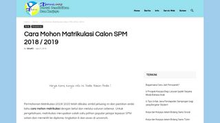 
                            12. Cara Mohon Matrikulasi Calon SPM 2018 / 2019 – Xpresi