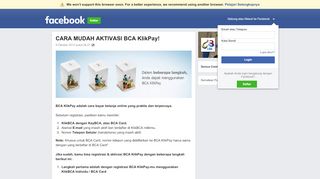 
                            6. CARA MUDAH AKTIVASI BCA KlikPay! | Facebook