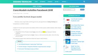 
                            6. Cara Mudah Autolike Facebook 2018 - Gudang teknologi