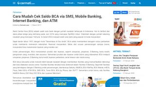 
                            8. Cara Mudah Cek Saldo BCA via SMS, Mobile Banking, Internet ...