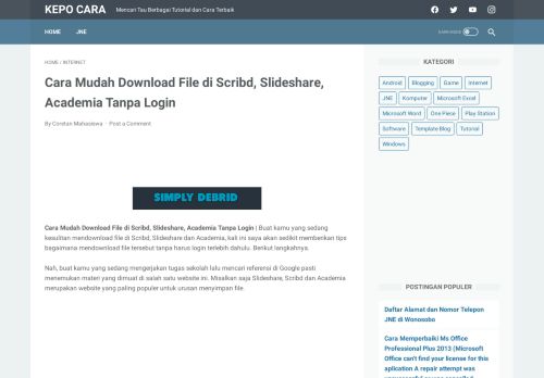 
                            8. Cara Mudah Download File di Scribd, Slideshare, Academia Tanpa ...