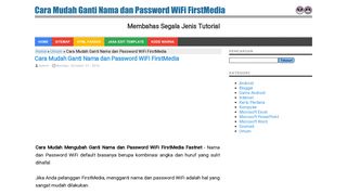 
                            8. Cara Mudah Ganti Nama dan Password WiFi FirstMedia - Dua Rupa