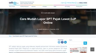 
                            11. Cara Mudah Lapor SPT Pajak Lewat DJP Online - CekAja