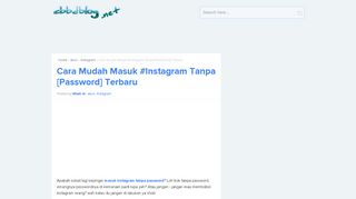 
                            2. Cara Mudah Masuk #Instagram Tanpa [Password] Terbaru - cbbdblog