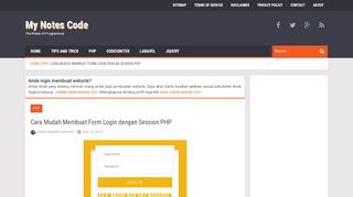 
                            2. Cara Mudah Membuat Form Login dengan Session PHP