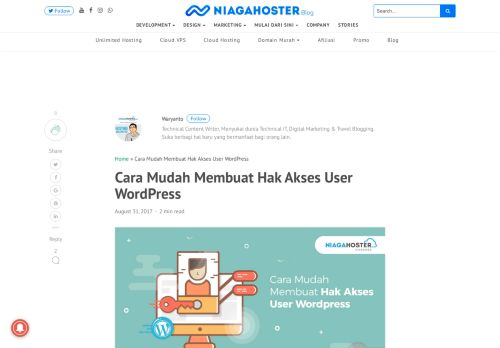 
                            13. Cara Mudah Membuat Hak Akses User WordPress - Niagahoster Blog