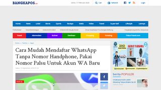 
                            5. Cara Mudah Mendaftar WhatsApp Tanpa Nomor Handphone, Pakai ...