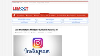 
                            2. Cara Mudah Mendapatkan Ribuan Followers Instagram Gratis! | LemOOt