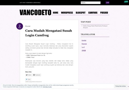 
                            9. Cara Mudah Mengatasi Susah Login Camfrog | VANCODETO