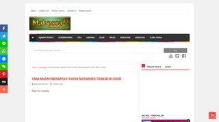 
                            3. Cara Mudah Mengatasi Yahoo Massenger Tidak Bisa Login