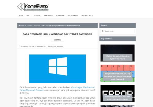 
                            10. Cara Otomatis Login Windows 8/8.1 Tanpa Password - Kompirumpi