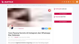 
                            5. Cara Pasang Secreto di Instagram dan Whatsapp Biar Kekinian ...