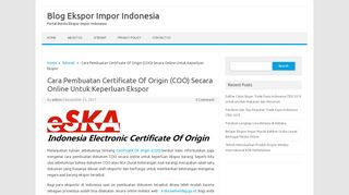 
                            9. Cara Pembuatan Certificate Of Origin (COO) Secara Online Untuk ...