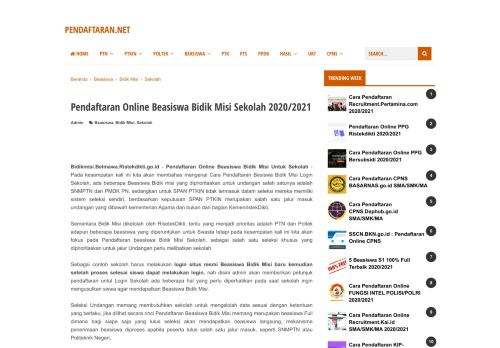 
                            13. Cara Pendaftaran Online Beasiswa Bidik Misi Untuk Sekolah 2019/2020