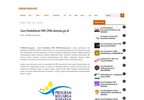 
                            8. Cara Pendaftaran PKH CPNS.Kemsos.go.id - Pendaftaran.Net 2019 ...