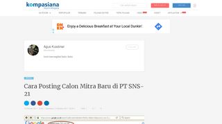 
                            3. Cara Posting Calon Mitra Baru di PT SNS-21 oleh Agus Kusdinar ...