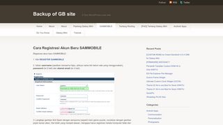 
                            1. Cara Registrasi Akun Baru SAMMOBILE | Backup of GB site