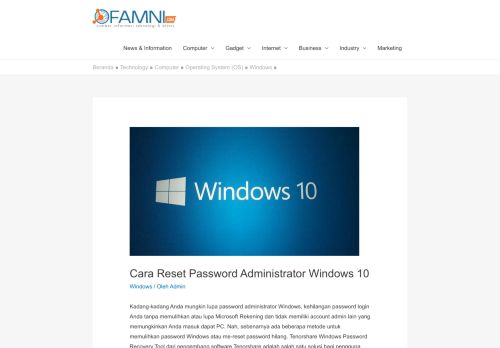 
                            11. Cara Reset Password Administrator Windows 10 | OFamni
