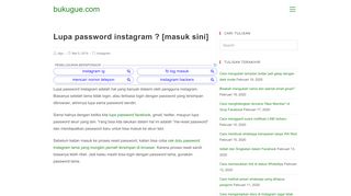 
                            5. Cara Reset Password Instagram yang Lupa tanpa Email dan Nomor HP