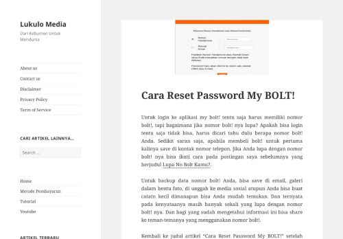 
                            4. Cara Reset Password My BOLT! | Lukulo Media
