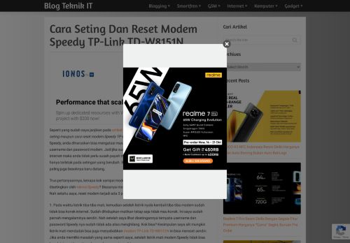 
                            6. Cara Seting Dan Reset Modem Speedy TP-Link TD-W8151N