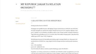 
                            4. Cara setting Router MyRepublic