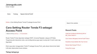 
                            4. Cara Setting Router Tenda F3 sebagai Access Point « Jaranguda.com