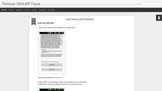 
                            5. Cara Setting SRS MOBILE | Panduan DEALER Topup