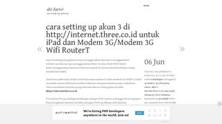 
                            4. cara setting up akun 3 di http://internet.three.co.id untuk iPad dan ...