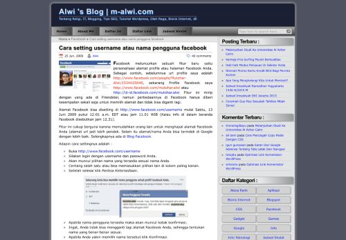 
                            12. Cara setting username atau nama pengguna facebook | m-alwi.com